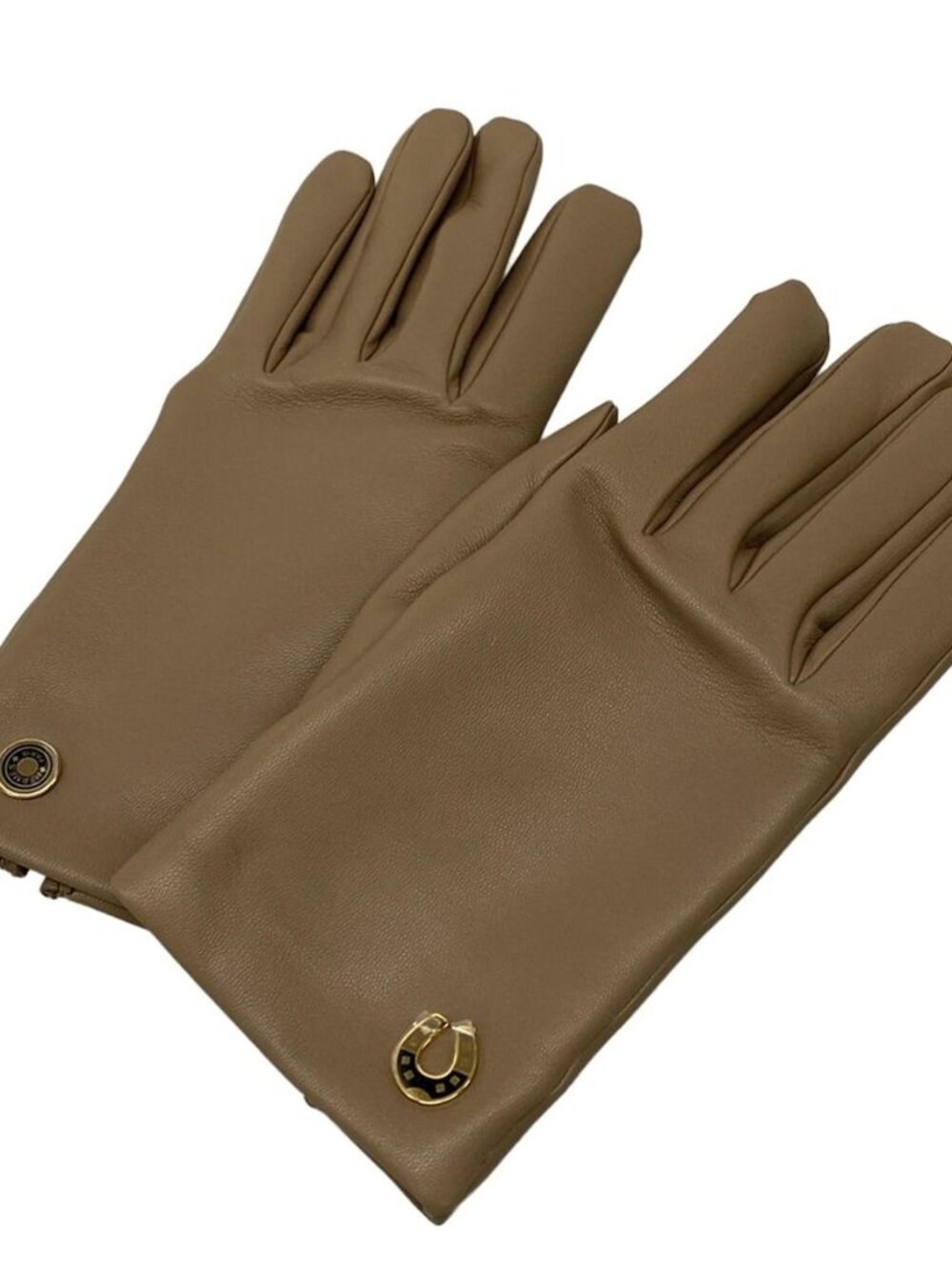 Hermes Gloves 6.5 Jump Etoupe Cashmere Lambskin